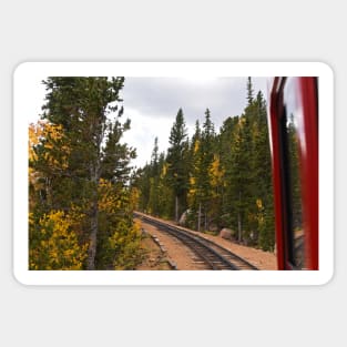 Pikes Peak Cog Rail Colorado Autumn Sticker